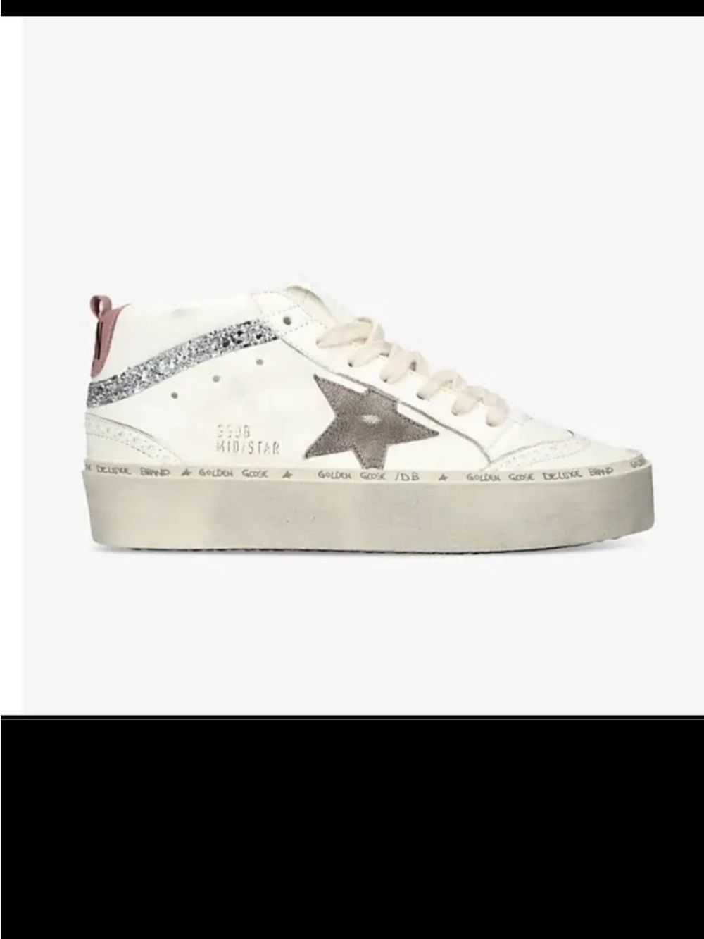 New Size 36 Golden Goose Hi Mid Star Classic Sneakers White Bronze Silver